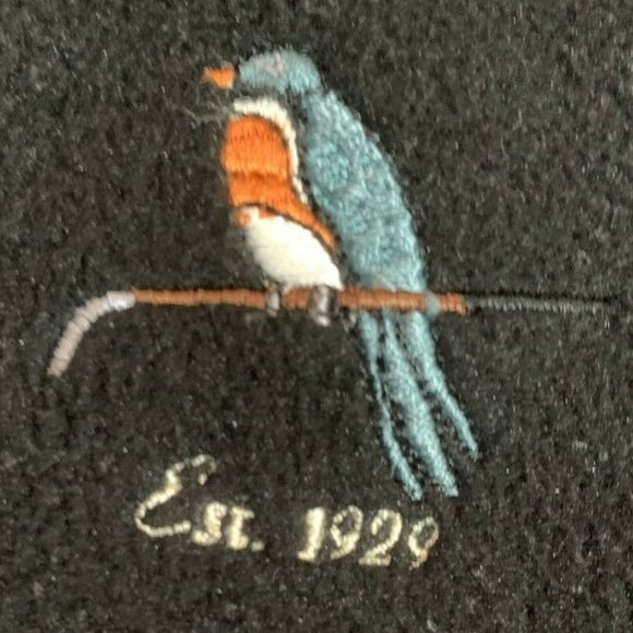 Peter Millar Golf 1/4 Zip Fleece Pullover Womens Medium Pockets Black Bird 1929 - Picture 4 of 7